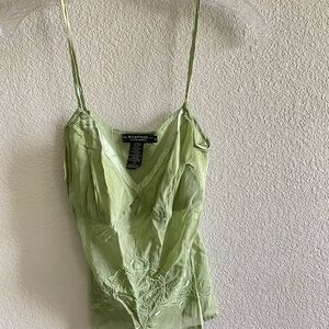 VTG Rampage Lime Green Embroidered Spaghetti Strap Cami